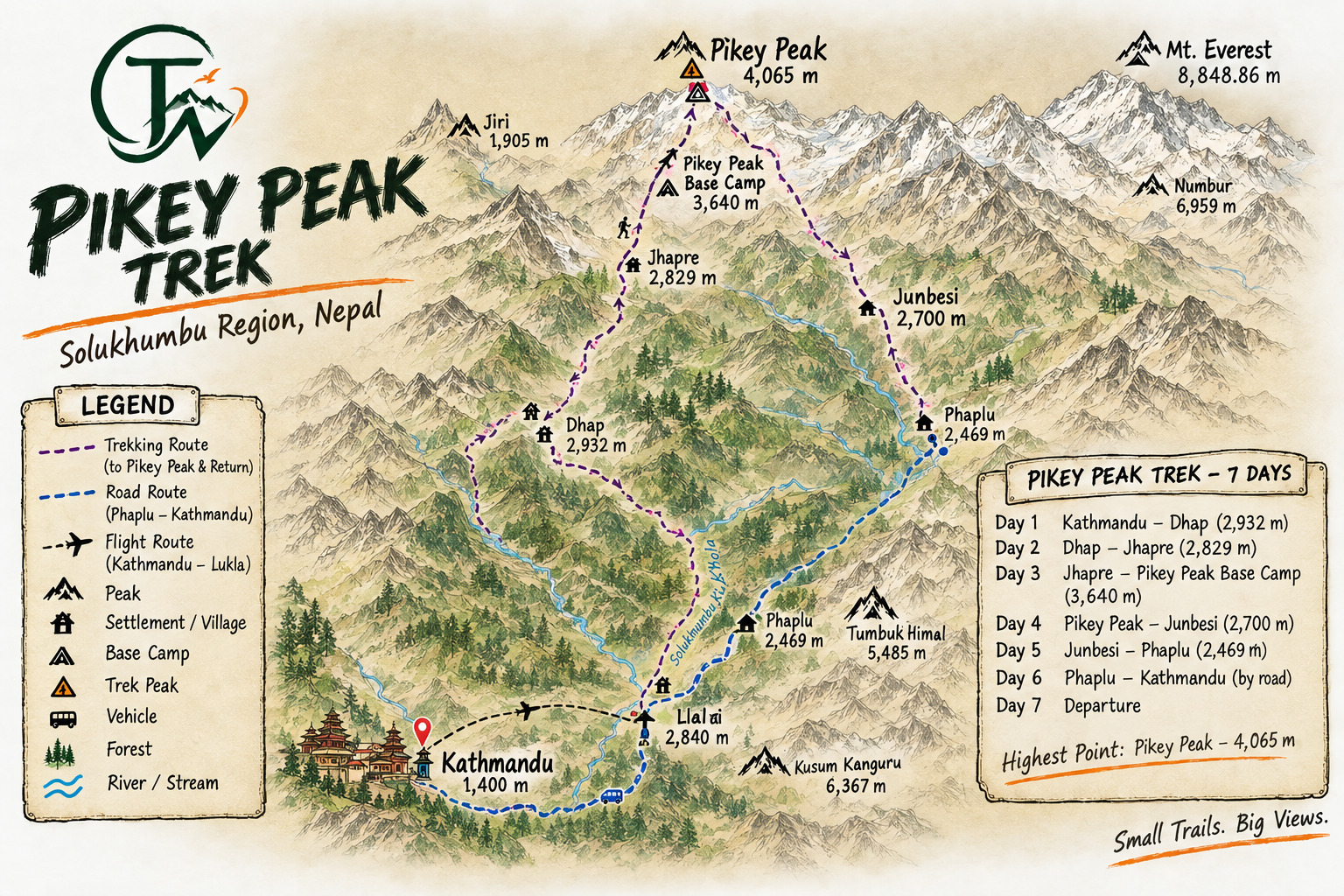 Pikey Peak Trek — route map
